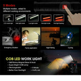 Rechargeable COB LED Hand Torch Flashlight Work Light Cordless Magnetic