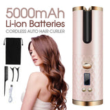 Auto Cordless Rotating Hair Curler Hair Waver Curling Iron Wireless LCD Ceramic