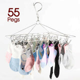 40/52/55 Pegs Stainless Steel Laundry Sock Underwear Clothes Dryer Rack Hanger