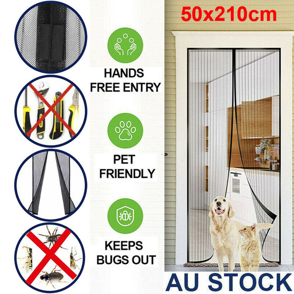 Magnetic Door Mesh Fly Screen Magic Magna Mosquito Bug Curtain