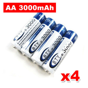 4-20x Rechargeable Battery NI-MH 1.2V 3000mAh AA/1000mAh AAA Recharge Batteries