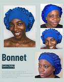 Women Sleeping Bonnet Hair Wrap Soft Silky Satin Cap Elastic Night Hat Headwear