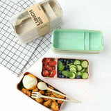 Bento 3-Layer Box Students Lunch Box Eco-Friendly Leakproof 900ml Food Container