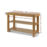 3 Tier Shoe Rack Bamboo Wooden Storage Shelf Stand Bench Cabinet Organize