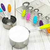 10PCS measuring spoons cups stainless steel baking teaspoon kitchen gadget kit