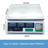 40KG Kitchen Digital Electronic Scale Commercial Shop Weight Scales Food White/ Black