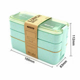 Bento 3-Layer Box Students Lunch Box Eco-Friendly Leakproof 900ml Food Container