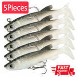 Vibe Lures Soft Plastic Poddy Mullet Flathead Jig Heads Barra Cod Fishing Tackle