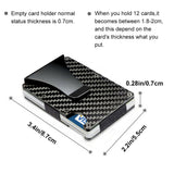 Men Slim Carbon Fiber Credit Card Holder Money Metal Clip RFID Blocking Wallet