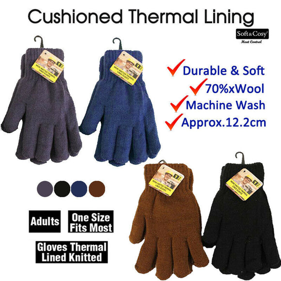 Double Layer Gloves For Woman Man Full Finger Cover Warm Heating Winter