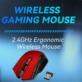 2.4GHz 6D 2000 DPI USB Wireless Optical Gaming Mouse Laptop Desktop PC Led Mice