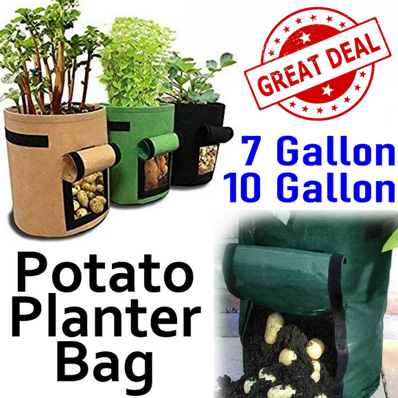 Potato Grow Planter Container Bag Pouch Root Plant Growing Pot Side Window GN