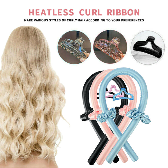 Heatless Curling Rod Silk Curling Ribbon Hair Rollers Lazy Curler Sets Headband