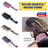 Nylon Bristle Detangling Boar Hair Brush Head Scalp Massage Vented Comb