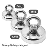 Magnet 34-120Kg Salvage Recovery Neodymium Strong Hook Fishing Treasure Hunting