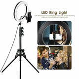 10''/12"LED Ring Light Dimmable Lighting Kit & Selfie Tripod Makeup Youtube Live