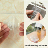 12-48X Clear Seamless Removable Adhesive Hook Strong Stick Wall Hook Kitchen Hanger