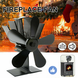 5 Blade Fan Heat Self-Powered Silent Eco Heater Wood Stove Tops Burner Fireplace