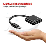 2in1 USB C Type-C to 3.5mm Headphone Jack Adapter AUX & Sync Data Charge Cable