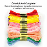 50 Colourful Egyptian Cross Stitch Cotton Sewing Skeins Embroidery Thread Floss