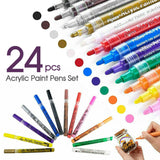 24 Acrylic Paint Pens For Rock Painting Stone Ceramic Glass Rock Markers