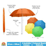 Adjustable Folding Outdoor Beach Umbrella Sun Shade Outdoor Protection 180CM