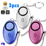 3Pcs 140dB Personal Alarm Self-defense Keychain Emergency Siren Song Safety Torch