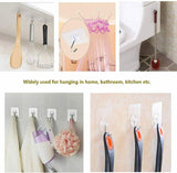 12-48X Clear Seamless Removable Adhesive Hook Strong Stick Wall Hook Kitchen Hanger