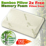 Luxury Soft Contour Bamboo Pillow Memory Foam Fabric Fibre Cover Bed