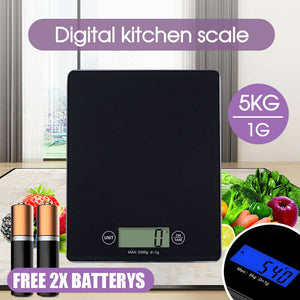 5KG/1g Digital Kitchen Scales Electronic Weight Scale Food Fruit Meat Postal New