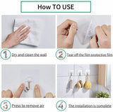 12-48X Clear Seamless Removable Adhesive Hook Strong Stick Wall Hook Kitchen Hanger