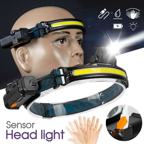 Headlamp sensor head light Led XPG+COB USB Headlight Waterproof Camping