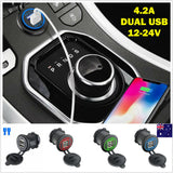 12-24V 2 USB Charger Power Socket Plug Car Boat Outlet 4.2A Adapter Waterproof