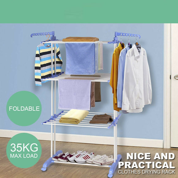 Foldable 6 Tiers Clothes Airer Indoor Laundry Drying Rack Horse Garment Hanger