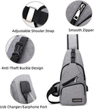 Man Shoulder Backpack Chest Bag Sling Cross Body Satchel Outdoor Charging Port