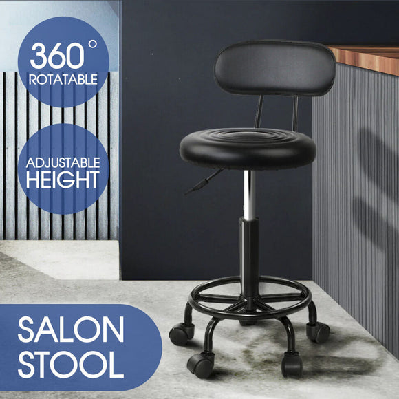 Salon Stool Swivel Chair Backrest Barber Hairdressing Hydraulic Lift PU AU