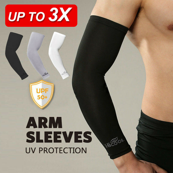 3 Pairs Cooling Sport Arm Stretch Sleeves Sun UV Protection Covers Cycling Golf
