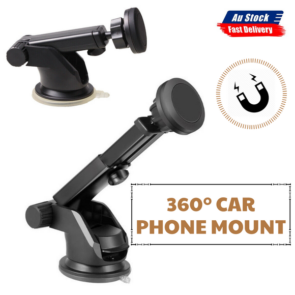 360° Mount Car Windscreen Phone Magnet Holder GPS Dashboard Suction Cradle Stand