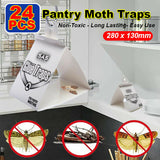 24Pcs PANTRY MOTH TRAP Sticky Safe Non-Toxic Easy to Use 28cmx 13cm