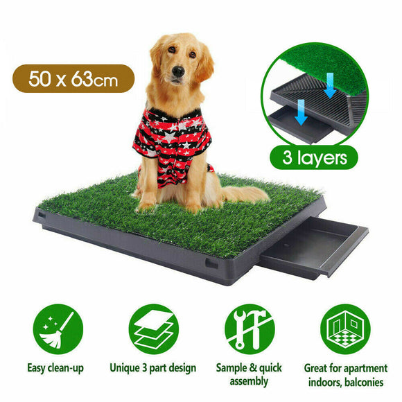 Indoor Dog Pet Potty Training Portable Tray With 1 Grass Mat