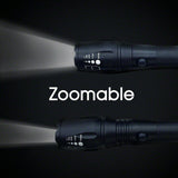 Zoomable CREE XM-L T6 USB LED Flashlight Torch w/ Rechargeable Battery