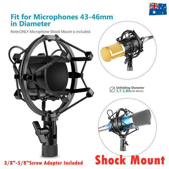 Universal Mic Suspension Anti-Shock Mount 43-46mm Microphone Holder Clip Stand