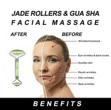 Facial Massage Roller Natural Quartz Crystal Stone Face Neck Beauty Tool
