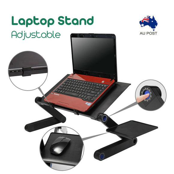 Portable Foldable Laptop Stand Desk Table Tray Adjustable Sofa Bed Mouse Pad