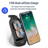 3in1 Wireless Charging Dock Station Charger For Apple Watch iPhone 12 11 Pro
