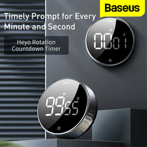 Baseus Magnetic Digital Kitchen Timer LCD Countdown Cooking Loud Alarm Stopwatch