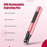 Set Electric Engraving Pen Cordless Carving Pen Rechargeable Micro Engraver Tool