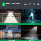 180 LED Solar Motion Sensor Light Outdoor Garden Yard Wall Security Flood Lamp