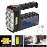 Solar LED Torch USB Rechargeable COB LED Work Light Camping Hiking Lamp Bright