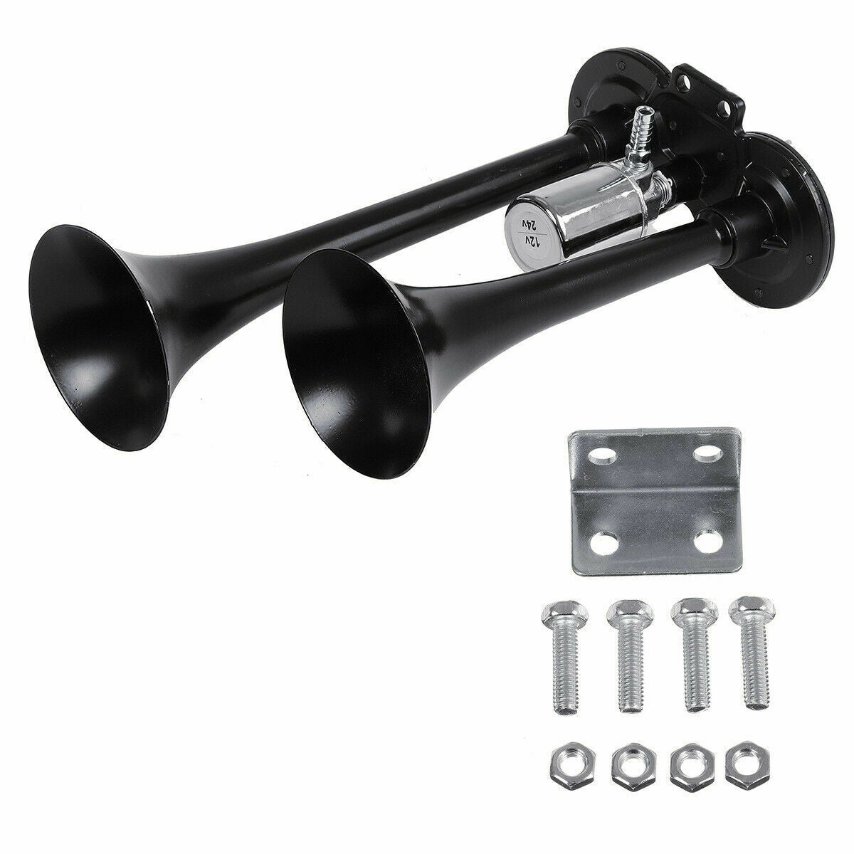 Afauto2016 152DB Triple Chrome Train Horn – 12V/24V Super Loud Air Horn Kit For Trucks